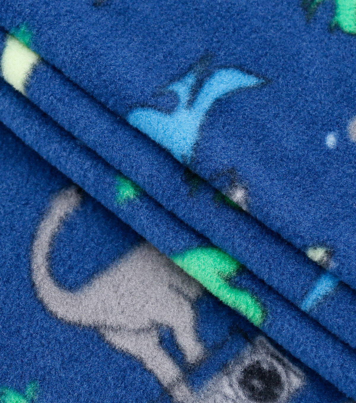 Cool Dinosaurs on Blue Anti Pill Fleece Fabric