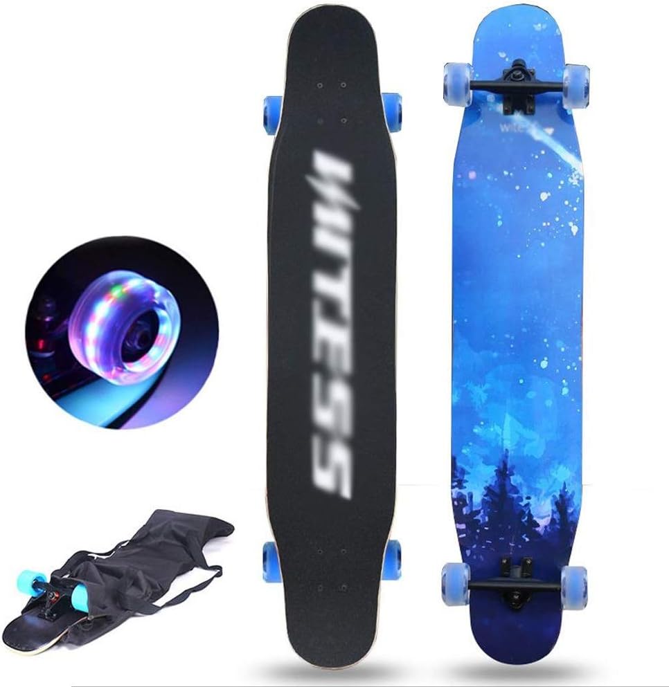 47-inch Flash Wheel Dance Board, Beginner Professional Skateboard, Longboard, Adult 4 Wheel Skateboard (Color : C)