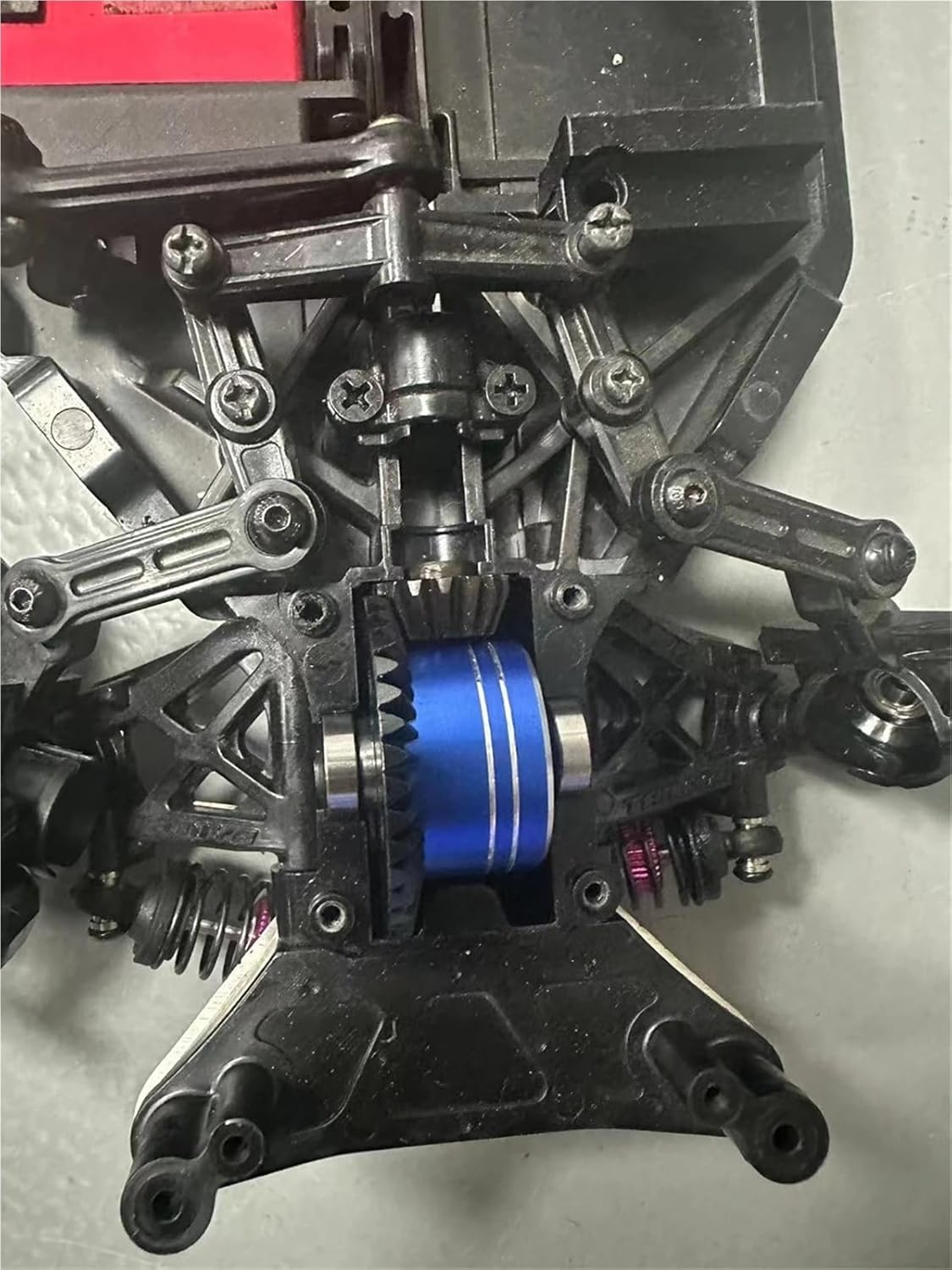 Compatible with Tamiya for TT02 for TT02B XV02 1/10 RC Car Accessories Metal Differential Case Steel Spur Gear Main Gear Set RC Car Part Accessories(Gary Powerfulerent)