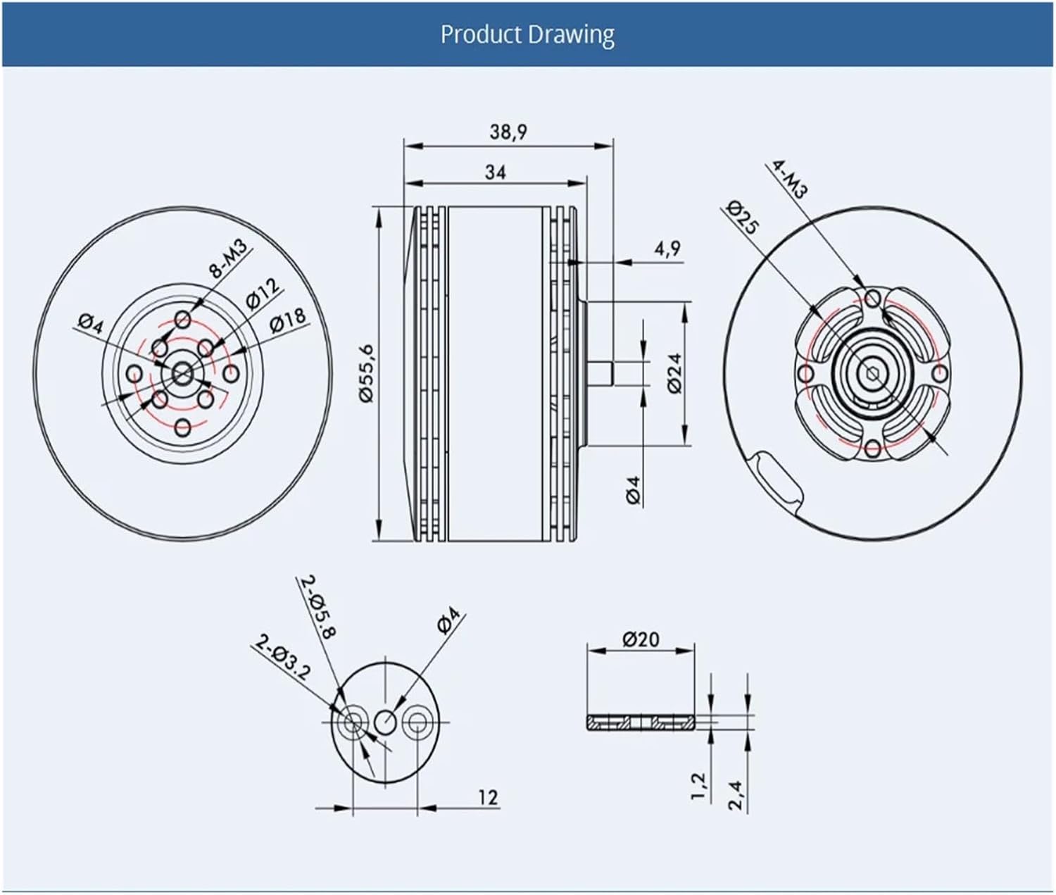 Brushless Motor MN505-S KV260 KV320 KV380 Brushless Motor Waterproof Motor(KV260)