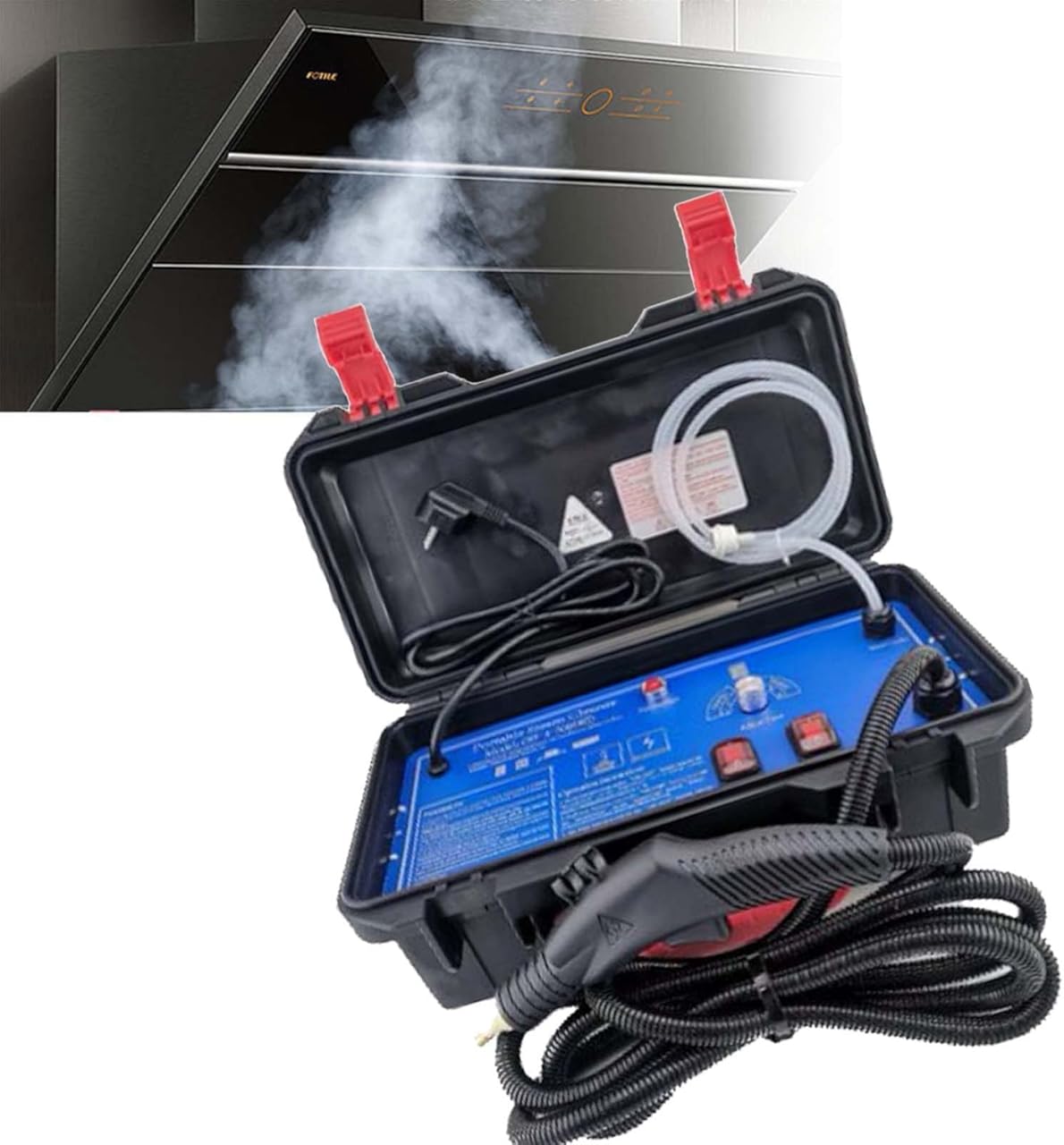 Pressure Steam Cleaner 1700W/3000W Handheld Portable Steamer 3-3.5 Bar High Temperature Pressurized Steam Cleaner Cleaning Machine,Black,220V-3000W