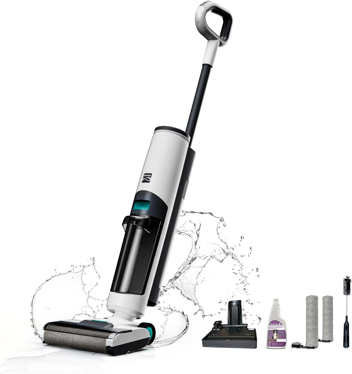 Kenmore HF5010 AquaLite 3-in-1 Cordless Wet Dry Vacuum Hard Floor Cleaner with Automatic Air-Drying, 35mins Runtime & One Edge Self-Cleaning Mop for Multi-Surface and Messes