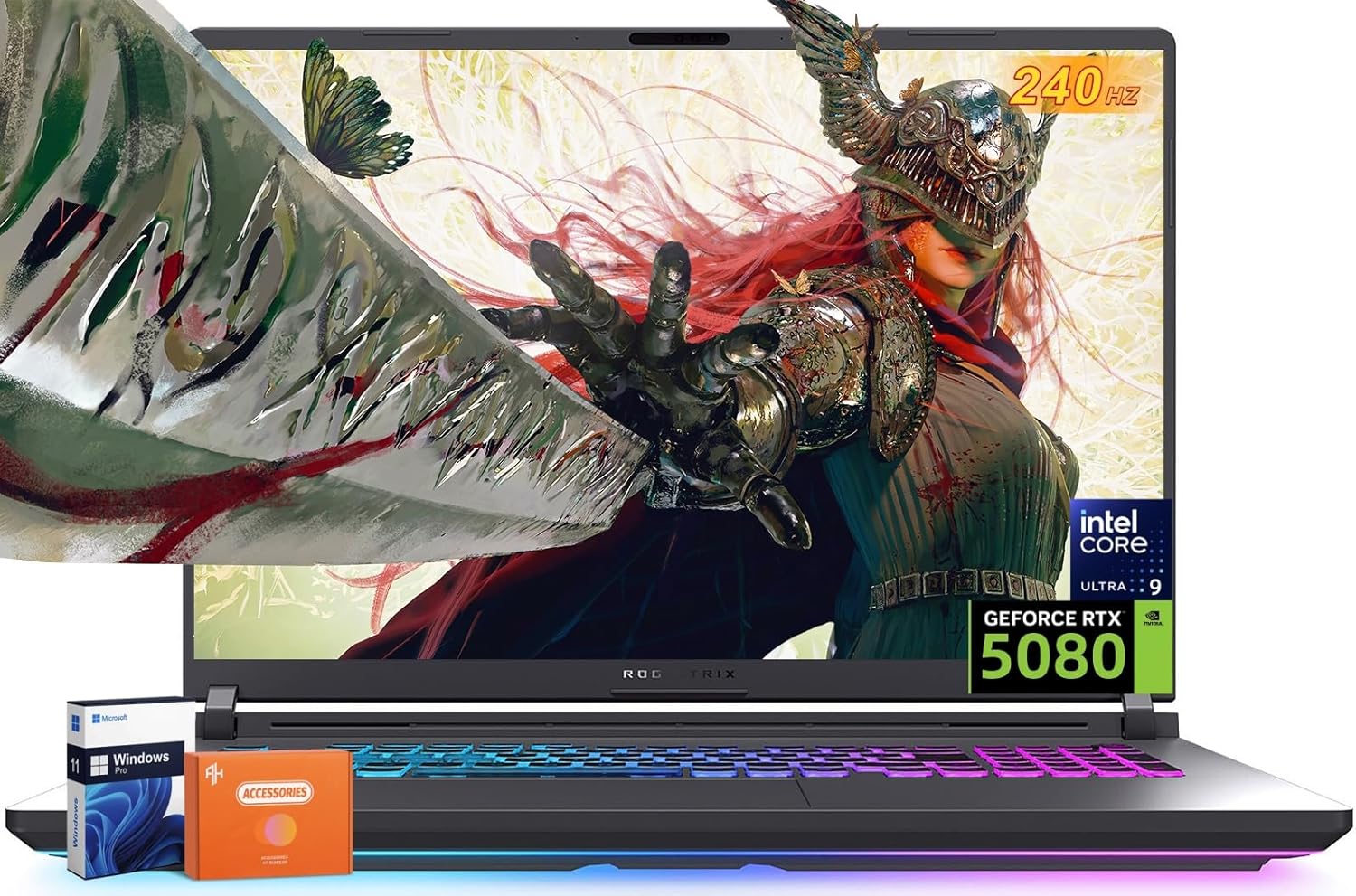 ASUS ROG Strix G18 Gaming Laptop (2025), NVIDIA RTX 5080 16GB GDDR7, Intel Ultra 9 275HX(Beat i9), 18 inch 240Hz 3ms 2.5K, WiFi 7, 64 GB DDR5, 4 TB SSD, Windows 11 Pro, w/Accessories