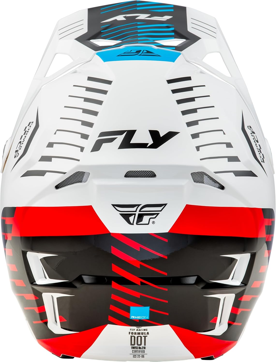 Fly Racing Youth Formula CP Slice Helmet (White/Red/Cyan, Youth Large)