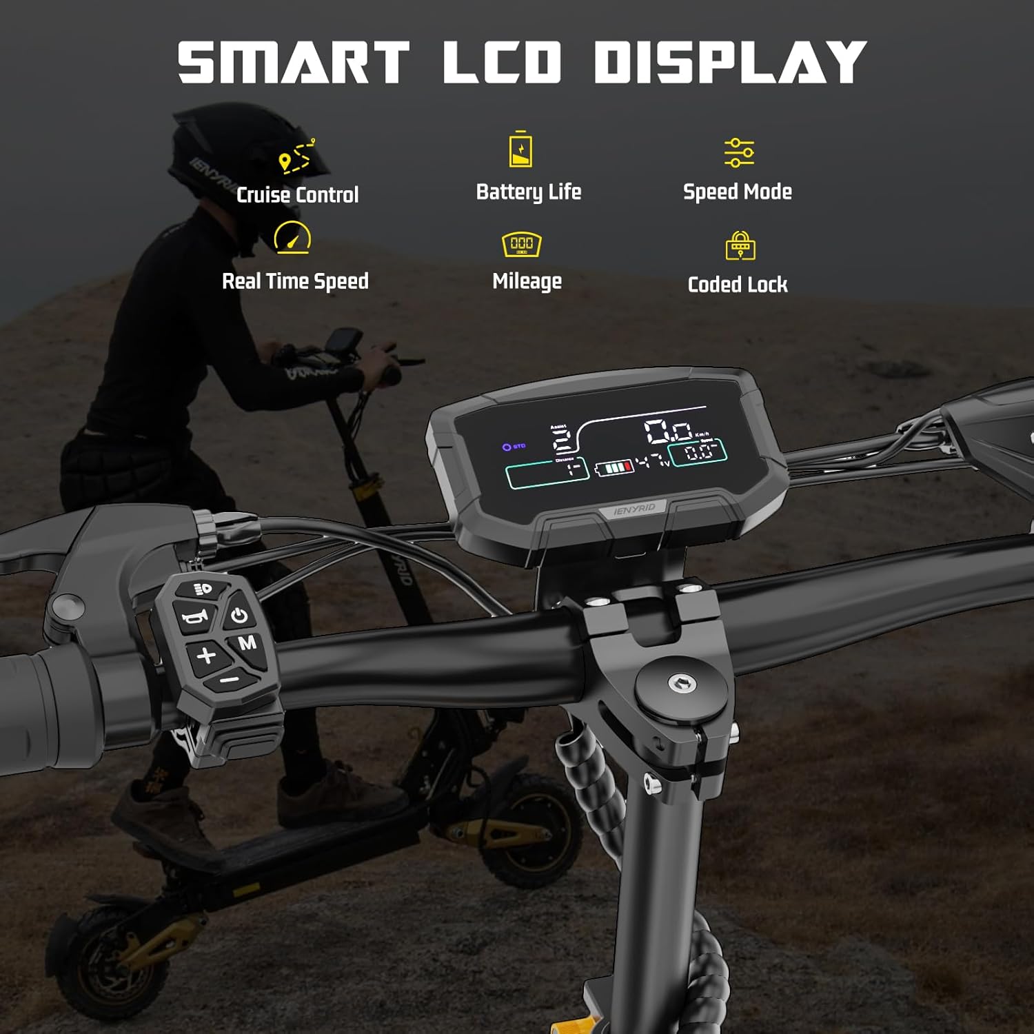 ES1/ES60 Electric Scooter Adults, 2400W Dual Motor Off Road Electric Scooter, Up to 38/40.5 Mph / 40/45 Miles Range, Offroad Pneumatic Tire, Hydraulic and Rocker Arm Damping