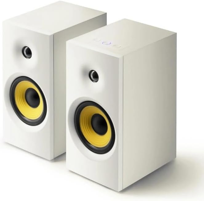 JSEIAJB Multimedia Bookshelf Desktop Computer Subwoofer BT 5.0 Wooden Active Speaker 100-240V 50/60Hz 25W(D)