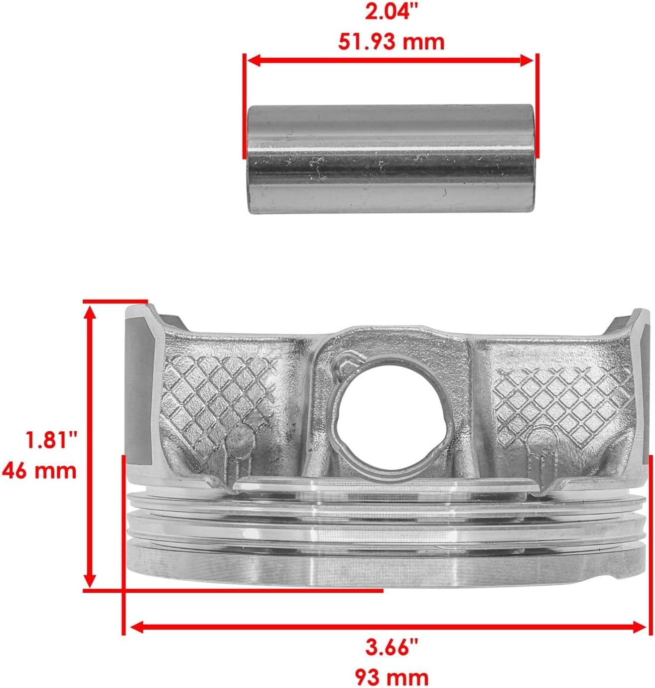 Replacement Powersports Parts for Cylinder Piston Kit w/Rings For Polaris ACE 900 SP XC Edition 2016-2019 Mod-C8RC-73732