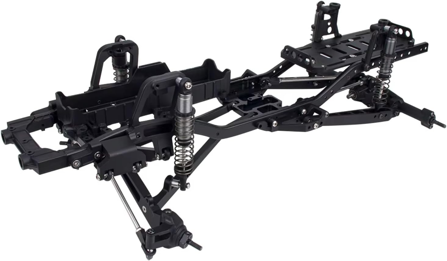 for SCX10 I II 90046 90047 1/10 Metal Twin I-Beam 2WD Pre-Runner Suspension Conversion Kit RC Crawler Car Axle Upgrade Part RC Car Accessories(Black)