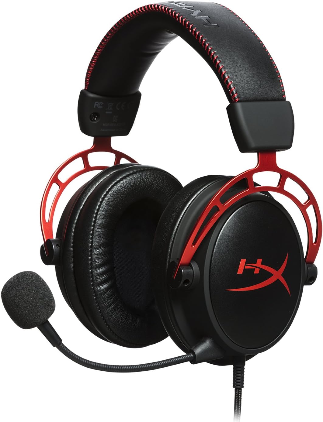 HyperX Cloud Alpha - Gaming Headset, Dual Chamber Drivers – Red & QuadCast - USB Condenser Gaming Microphone, for PC, PS4 and Mac, Anti-Vibration Shock Mount, Four Polar Patterns - Black