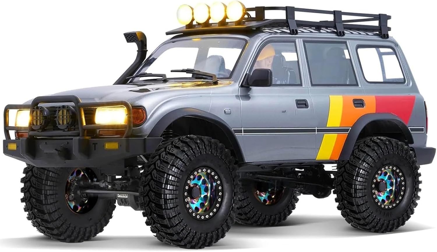 For Axial For SCX10 Pro For Capra For Traxxas For TRX4 D90 1/10 4pcs 115mm Deep Dish 1.9 Beadlock Wheel Rim Tire Set RC Crawler Car Parts Models(Colorful)