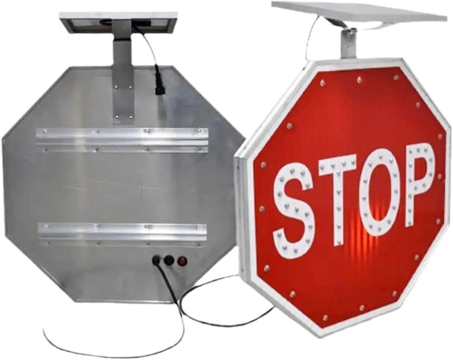 Aluminum Octagonal Road Traffic Safety Sign, Solar Flashing Stop Sign Light, IP65, 3M Reflective Film