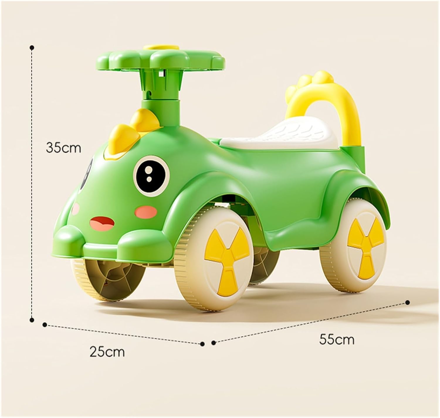 Wiggle Car 4 Wheels Ride on Push Car with Under-seat Storage Horn Music Toys for Toddlers Boys Girls(White)