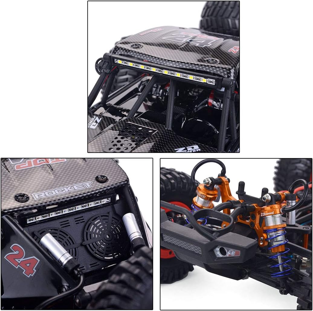 1:10 Scale All Terrain Vehicles, Brushless Motor Remote Control Car, 2.4GHz High-Speed 80KM/H RC Cars, 1:10 Monster RC Truck Off-Road with LED Headlight and Spare Tire for Adults