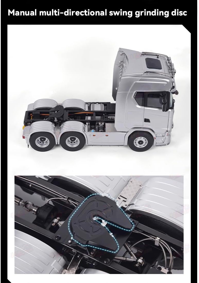 RC Truck, 1/14 Scale 2.4G 6x6 All Wheel Drive Full-Proportional RC Tractor Truck with 2-Speed & Realistic Sound and Lights, Vehicle Gift for Adults and Teens (RTR/Red)