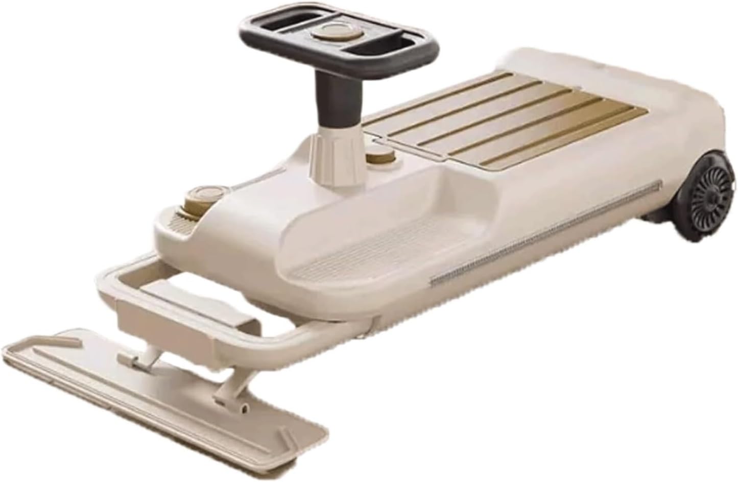 Bicycles Electric Wiggle Car Swing Car Balance Bike Portable Ride On Cleaning Go Kart with Trailer for Age 3 and Up(Khaki)