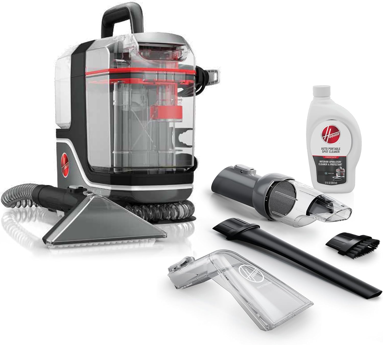 Hoover CleanSlate XL Deep Cleaning Spot Carpet Cleaner Machine, for Carpet and Upholstery, Permanent Stain Remover, Car and Auto Detailer, FH15000V + Hoover CleanSlate 5-Piece Car Cleaning Tool Kit,