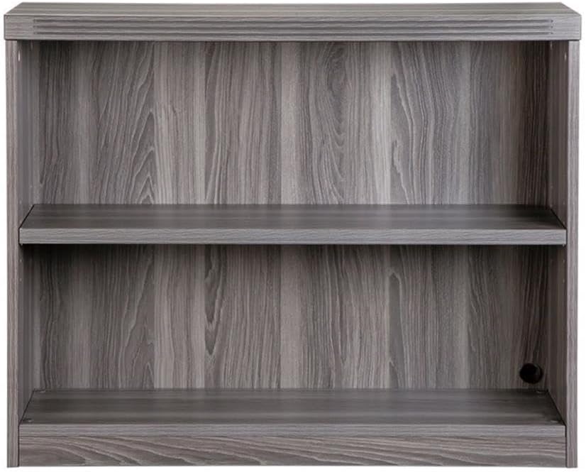 Safco Mayline AB2S36LGS Aberdeen Bookcase, 2 Shelf, Gray Steel Tf