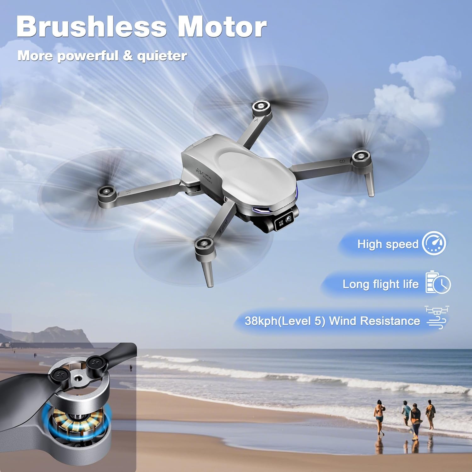 GPS Drone with Camera for Adults Beginner 4K EIS Camera Drones 2-Axis Gimbal Stabilization Under 249g follow me,Auto Return RC Quadcopter Mini Drone,2 Battery for 45-Min Max Flight Time