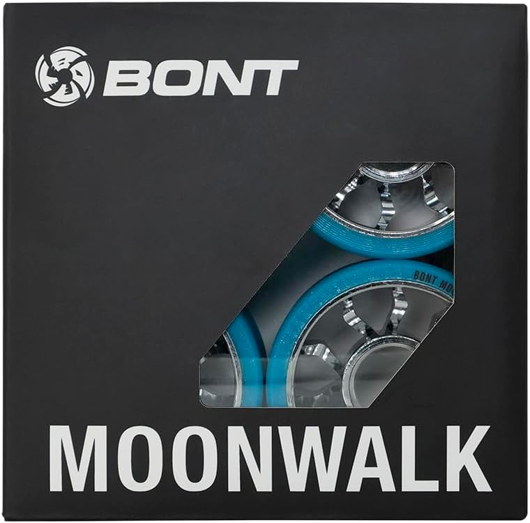 Bont Moonwalk Indoor Roller Skate Wheels - 64 X42mm - 96A - Set of 8 (Blue, Set of 8)