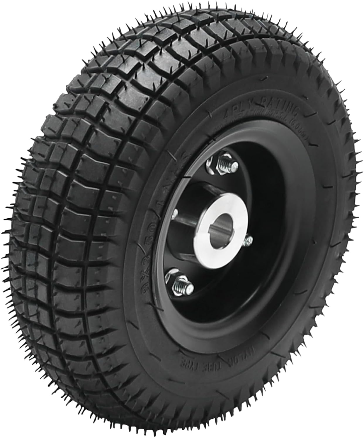 9x3.50-4 9x3.50x4 Tubeless Rear Wheel Assembly for Go Kart, Mini ATV, Mobility Scooter, UTV, Pocket Bike, Trolley, Hand Truck, and Utility Vehicles (Set of 4)