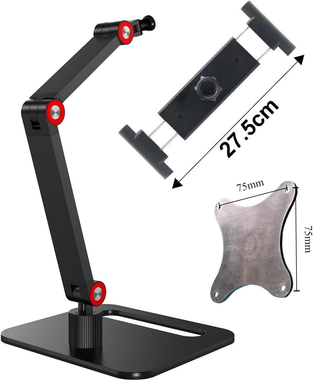 Desktop Adjustable Portable Monitor Stand Metal Bracket for 4.7-18 Inch Screens No Drilling Required Vesa Laptop Gaming Expandable(2 in 1)