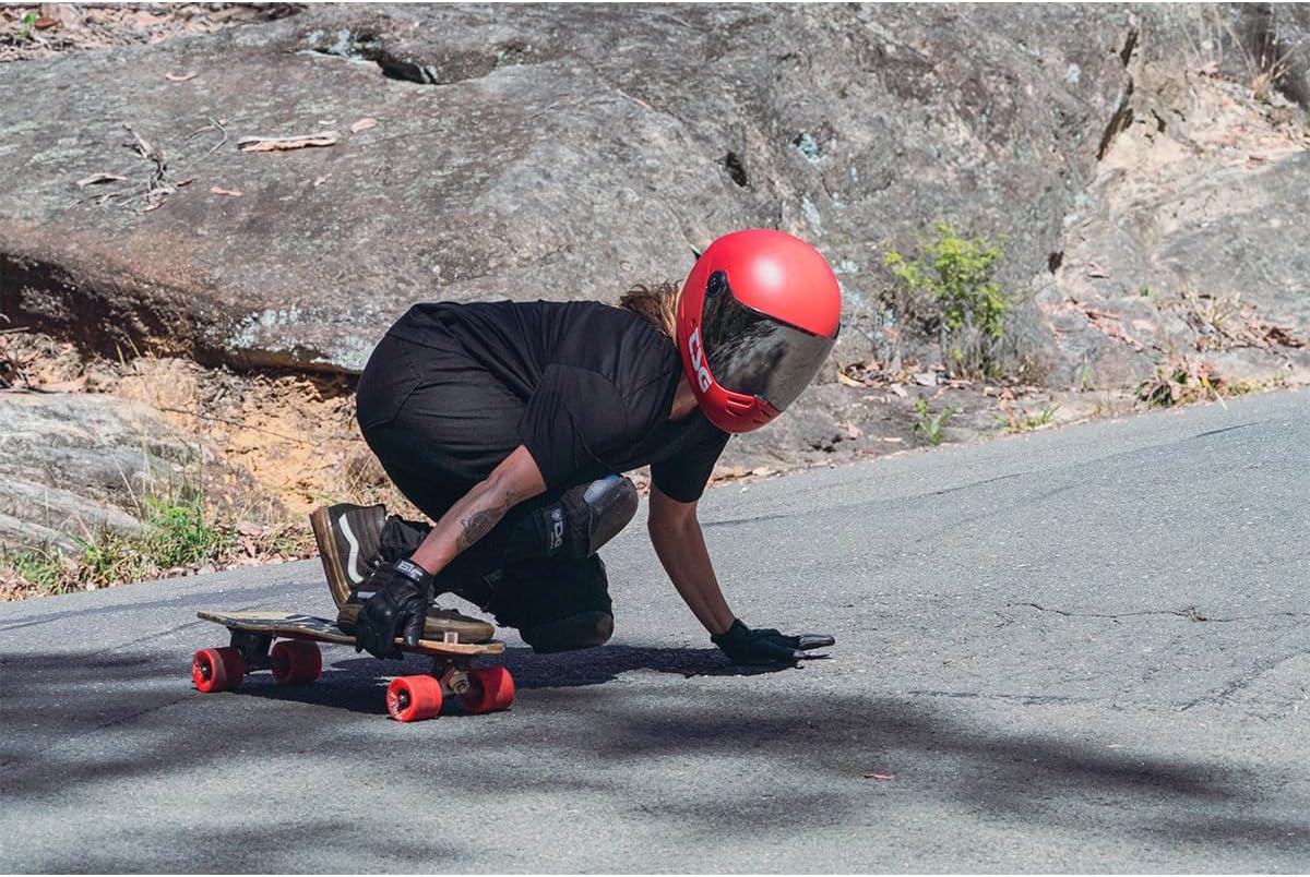 TSG - Pass 2.0 Full-face Premium Helmet w/Two Visors | Downhill Skateboarding, E-Skating, E-Onewheeling, Longboarding | Nose Ports, Air Flow Channels, Ear Slots, Adjustable Cheek Pads | ABS Hardshell