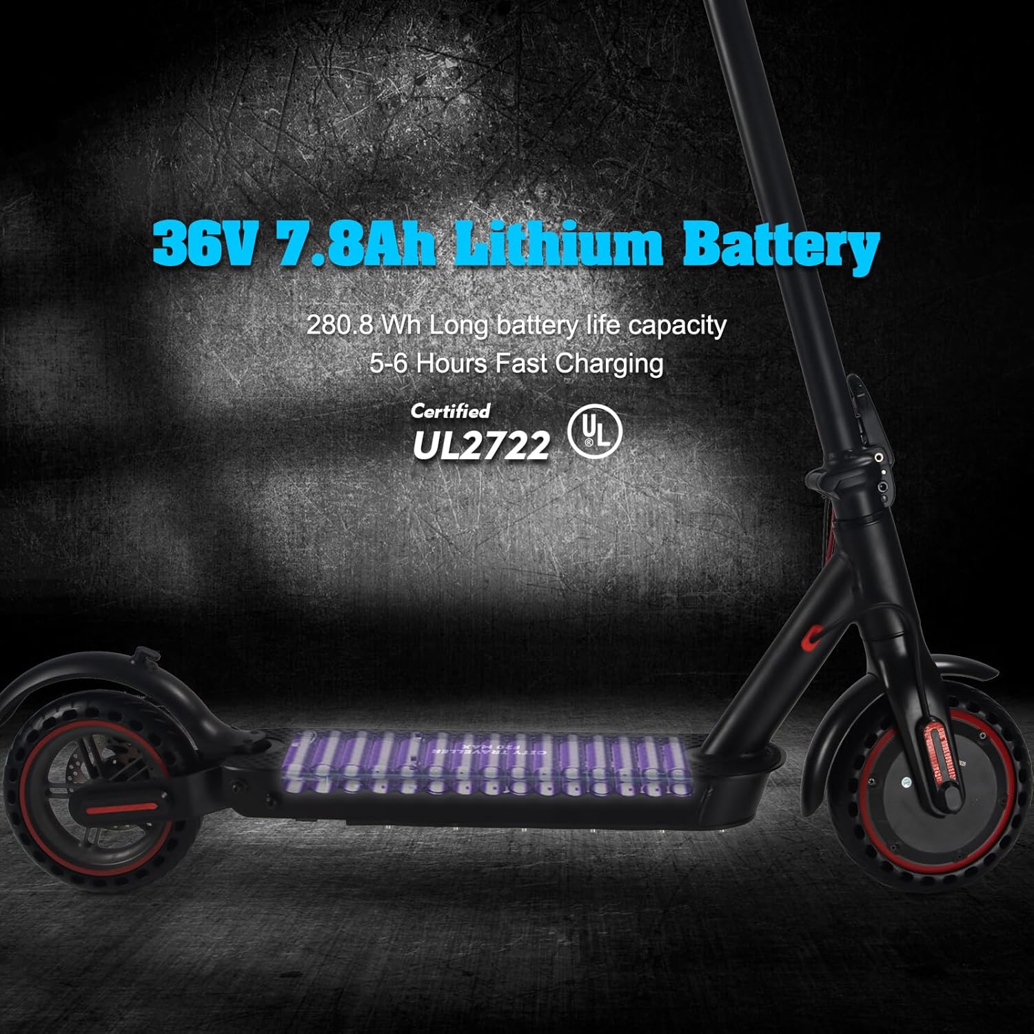 Electric Scooter for Adults,8.5”Solid Tires, 350W Motor,19 MPH,15 Miles Range,Rear Suspension,Dual Brake System,Commuter Escooter,Foldable E-Scooter,APP