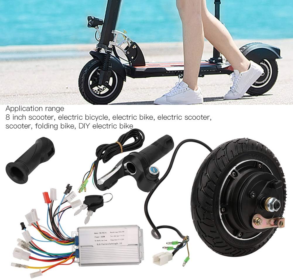 Scooter Brushless Hub Motor, 36V 350W Electric Scooter 8 Inch Anti-Skid Wheel Tire Set Lightweight Fast Start Accessory