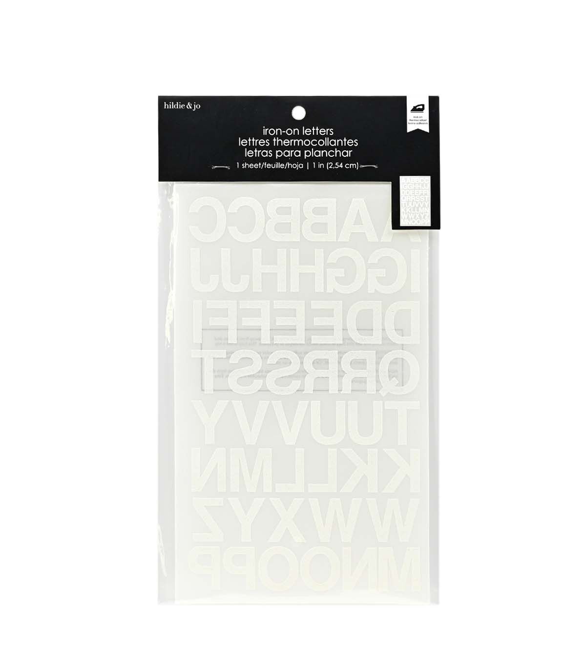 1 White Block Iron On Letters 1 Sheet by hildie & jo
