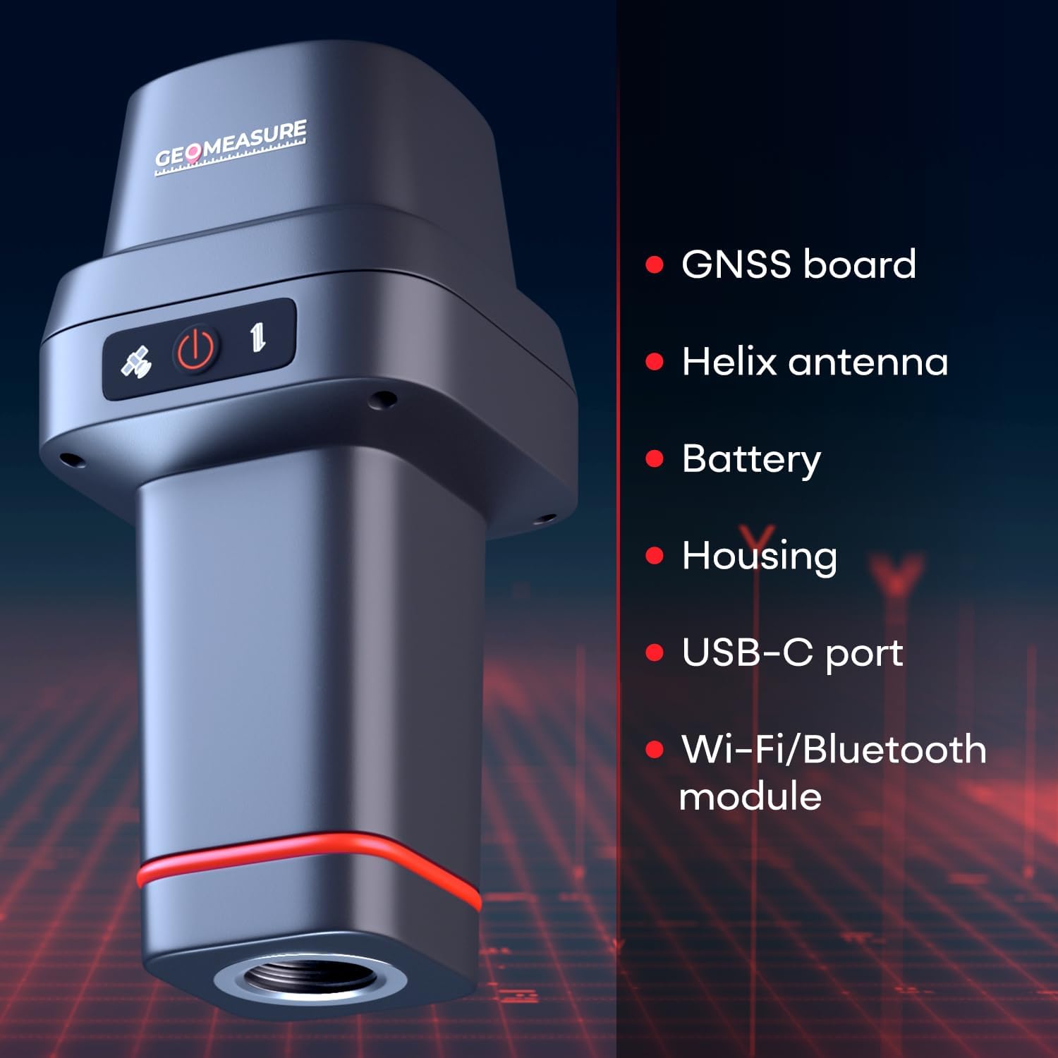 Handheld RTK GNSS Receiver for Surveying – Multi-Frequency GPS/GLONASS/Galileo/BeiDou, Centimeter Accuracy, Integrated Helix Antenna, Wi-Fi/Bluetooth, IP67 Rugged Surveyor, GEODNET RTK Enabled