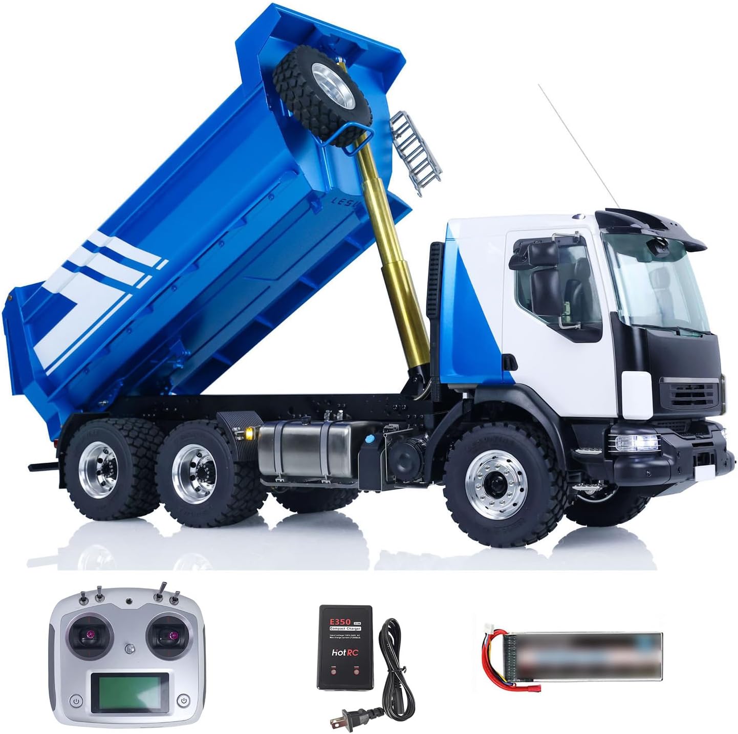 6X6 LESU Metal 1/14 Hydraulic RC Dumper Truck RTR Radio Control Tipper Car Model Two-Speed Transmission Differential Lock Hobby Grade Model