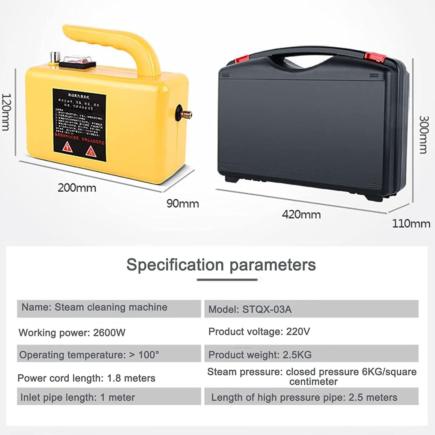 High Pressure Steam Cleaner,Pressure Steam Cleaner,Household Grout Tile Car Detail Kitchen Bathroom,Yellow-220V