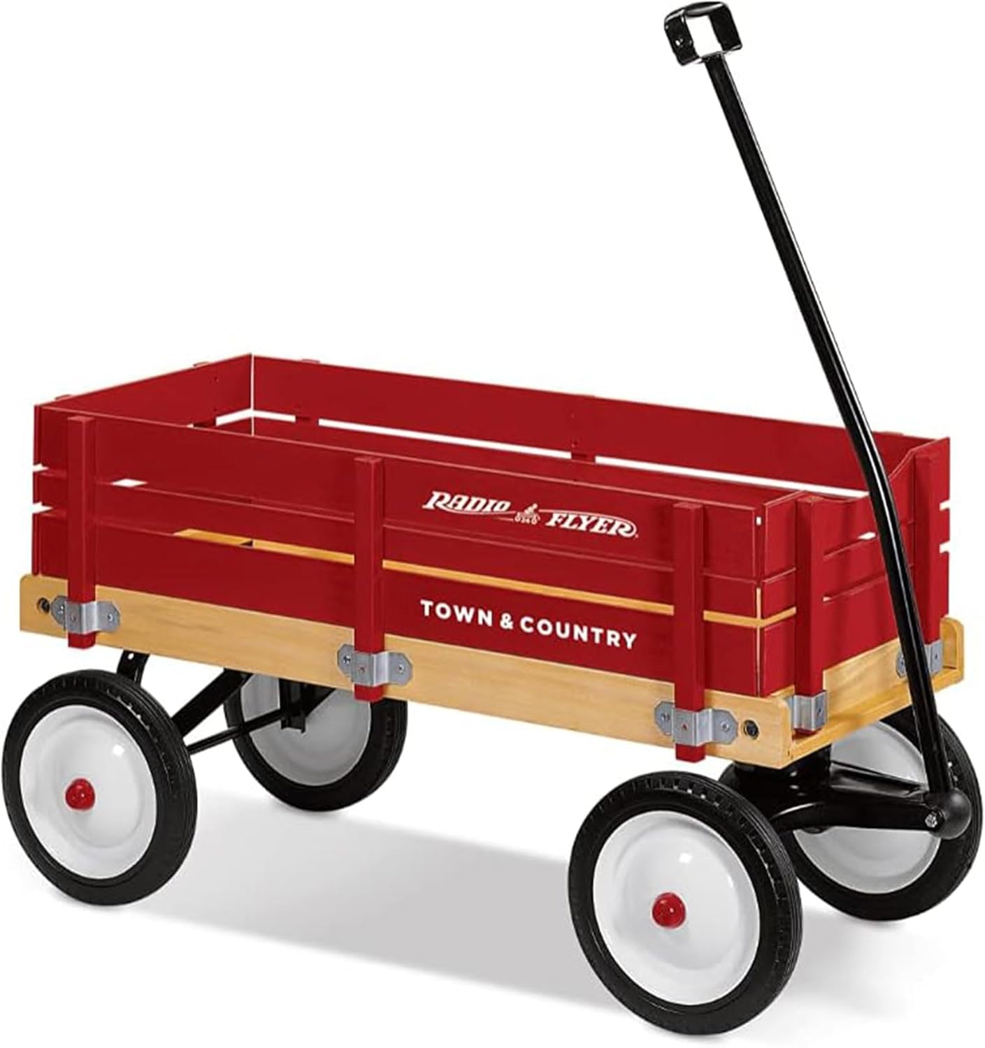 Radio Flyer, Foldable Wagon, Rolling Cart, Carts with Wheels, Outside Toys for Toddlers 1-3, Town & Country Toddler Stroller Wagon for Kids, Gardening, Camping Essentials, for Ages 1.5+ Years, Red