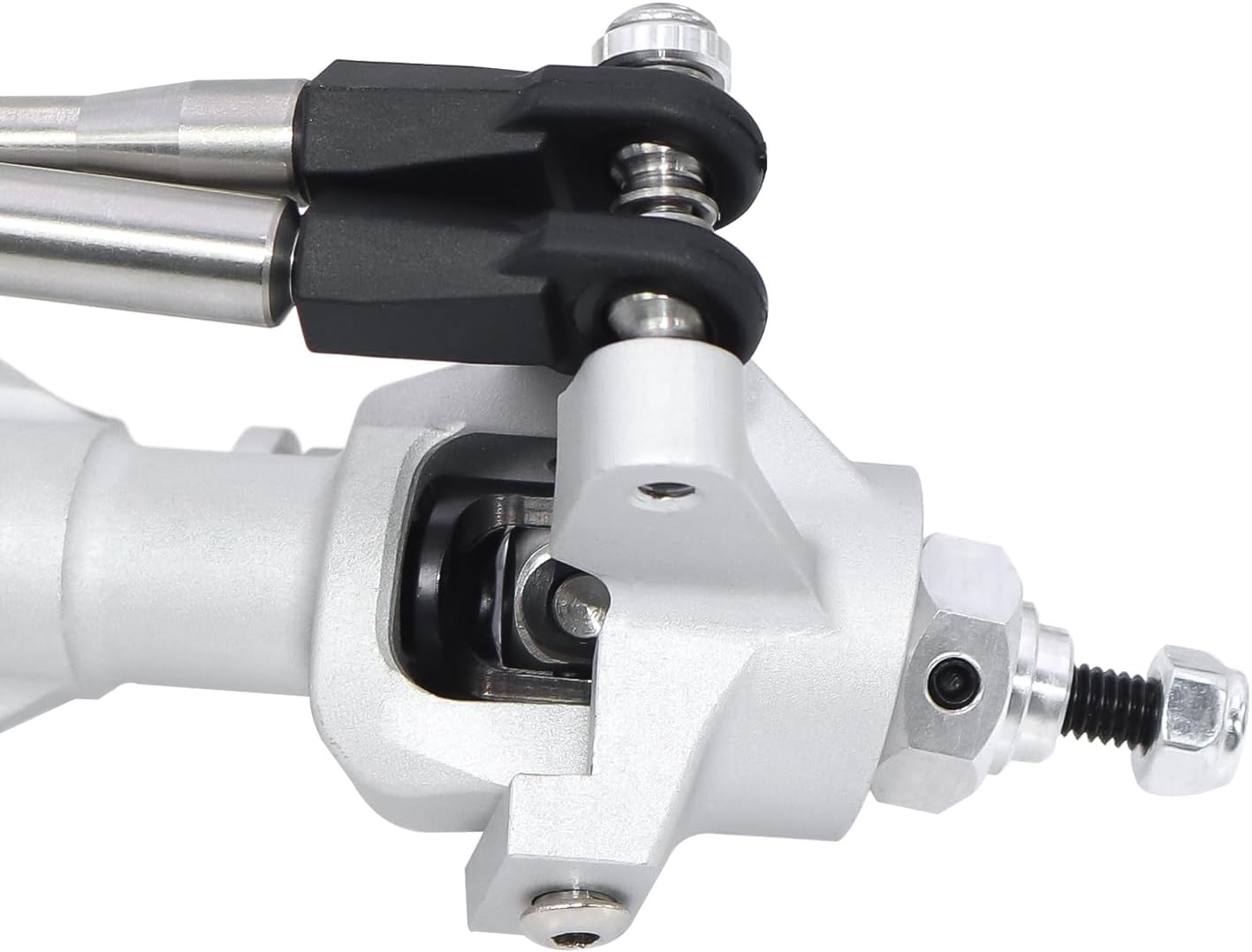 Aluminum One Piece Construction Axle Offset Straight Axle Set for 1/10 RC Crawler Axial SCX10 II Vanquish VS4-10 Rock Truck Part(Rear Axle Black)