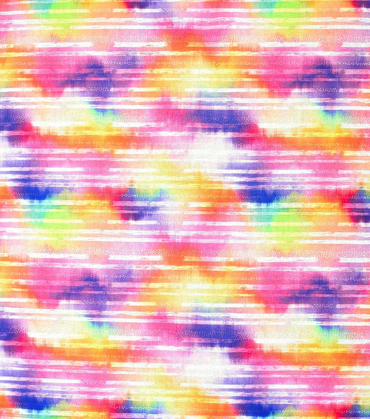 Multicolor Watercolor Striped Quilt Cotton Fabric by Keepsake Calico
