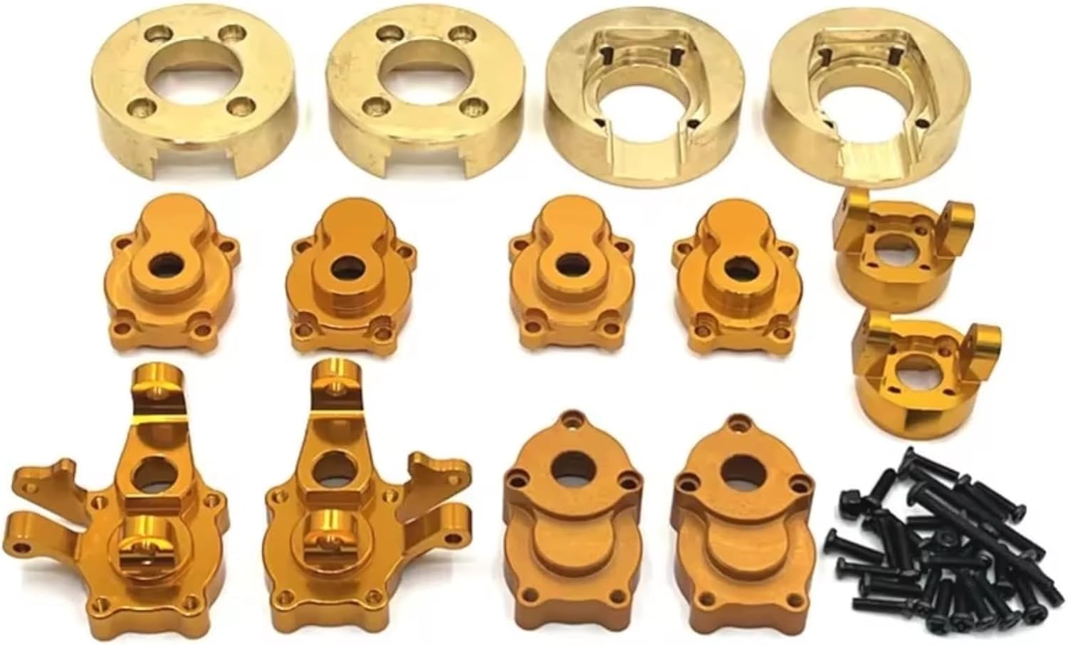 RC Models Parts For MJX H8H YK YK4102 YK4103 YK4104 YK4106 YK4082 YK4083 1/10 RC Car Metal Upgrade Steering Cup C-type For Seat(Yellow)