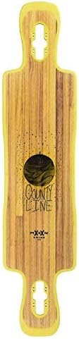 Longboard Skateboard, Freestyle Cruiser, Waterproof and Wood Construction, Cruise Skateboard and Longboard Decks, Lightweight Build (County Line Firm Flex Deck Only)