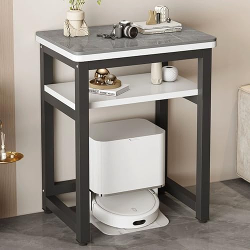 Robot Vacuum Stand Rack, Floor-Standing Storage Cabinet for Sweeping Robots, Fish Tank Rack, Single/Double Cleaner Shelf, Home & Kitchen Organization (White A, 100cm/39.3in)