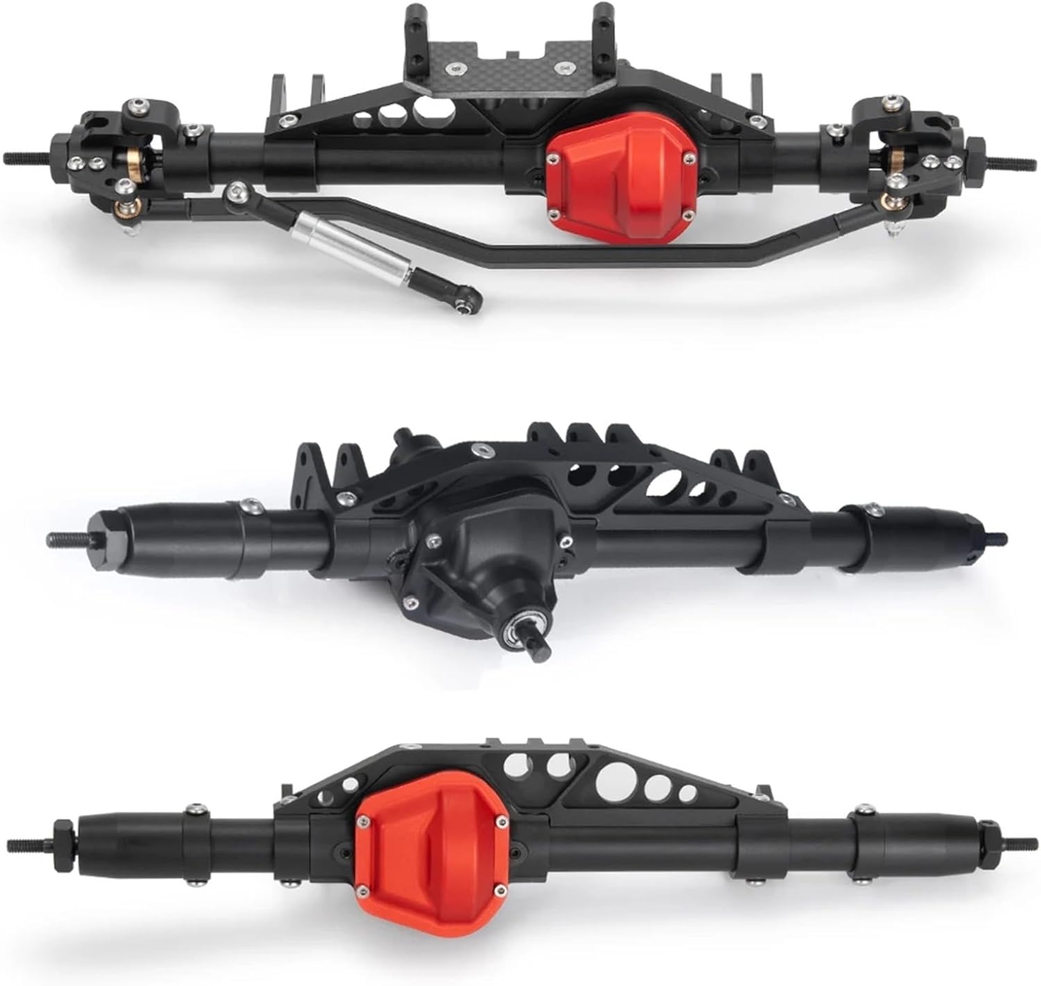 RC Vehicle Axles Compatible with Axial for Wraith 90018 90048 90053 1/10 RC Crawler Car Model Upgrade Parts CNC Aluminum Alloy Front/Middle/Rear Axle(Size:1Set)