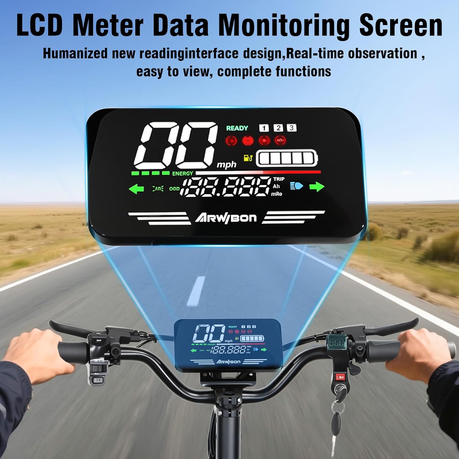 1200W Off-Road Folding Electric Scooter with 48V 13AH Lithium Battery, 30-38 MPH Max Speed, All-Terrain Tires for Adults, Portable Design for Commuting and Adventure