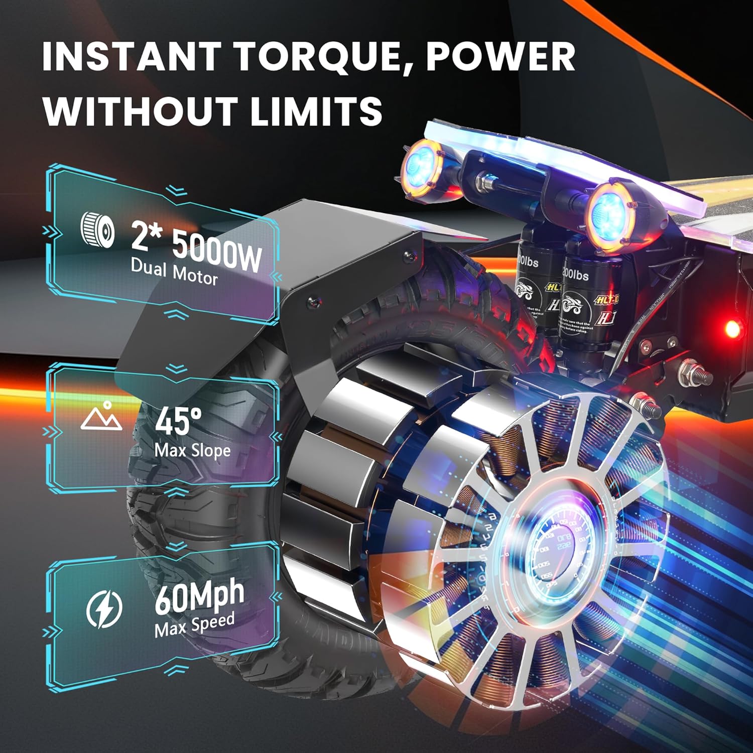 Electric Scooter for Adults, 10000W Dual Motor, 68 MPH Max Speed, 72V Removable Battery, 13