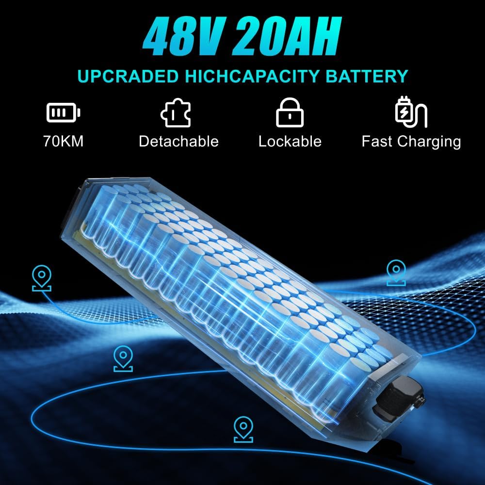 HX X9B Electric Scooter for Adult, 500W Motor, 48V20Ah Removable Battery, Foldable E Scooter, 24 MPH Speed, 25-31 Miles Range, Front and Rear Dual Shock Absorbers, 10'' Solid Tire, LCD Display, APP