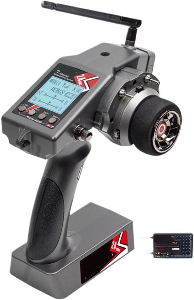 7 Channel Radio Transmitter with R7FG Receiver Gyro Telemetry Included Remote Controller Compatible with V3 2.4G RC Car Boat(RC6GS V3 R7FG)