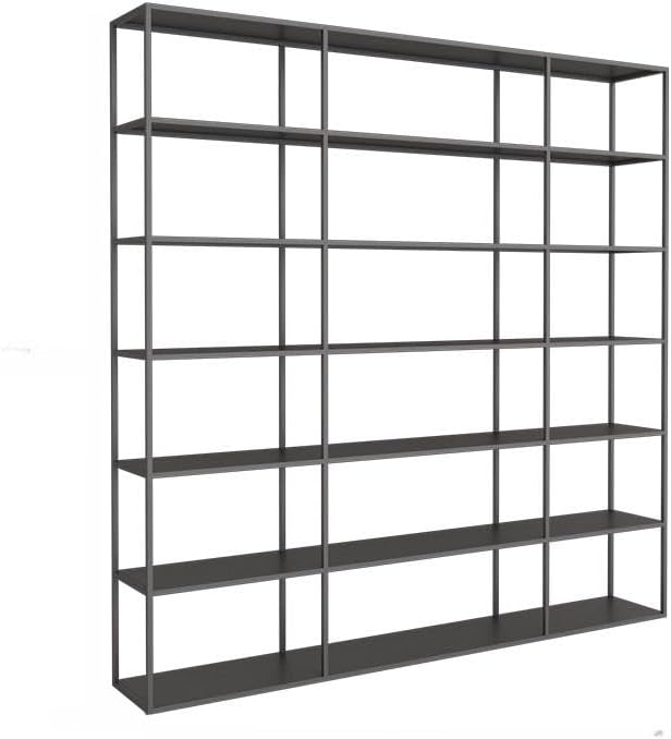 CraftThink Tall Bookshelf Bookcase, 6-Tier Open Display Shelves，Steel Storage Shelving Unit for Living Room Bedroom Home Office (Black, 71