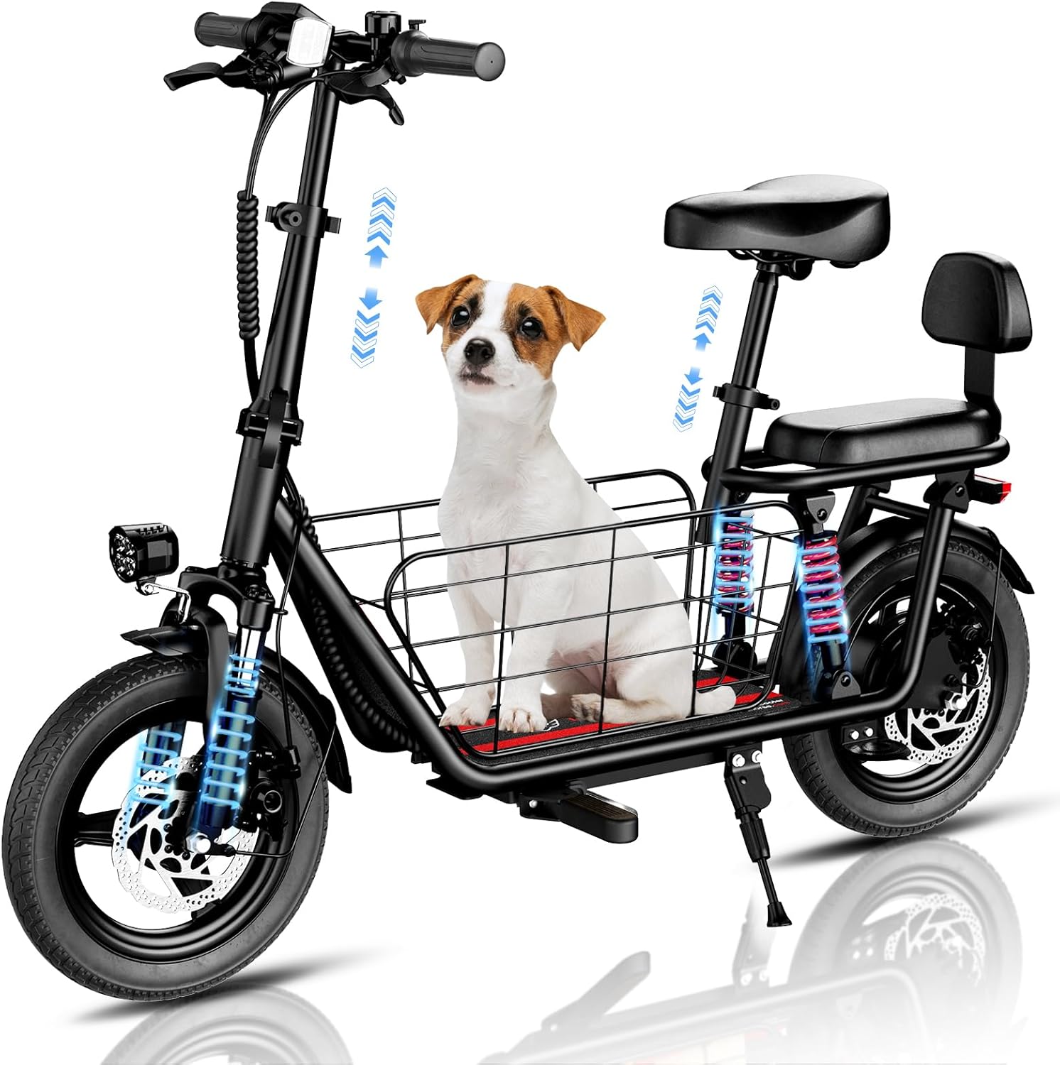 850W/ 819W Peak Electric Scooter with Seat, 20MPH & 25/40 Miles Range, Dual Suspension, Cruise Control, 14