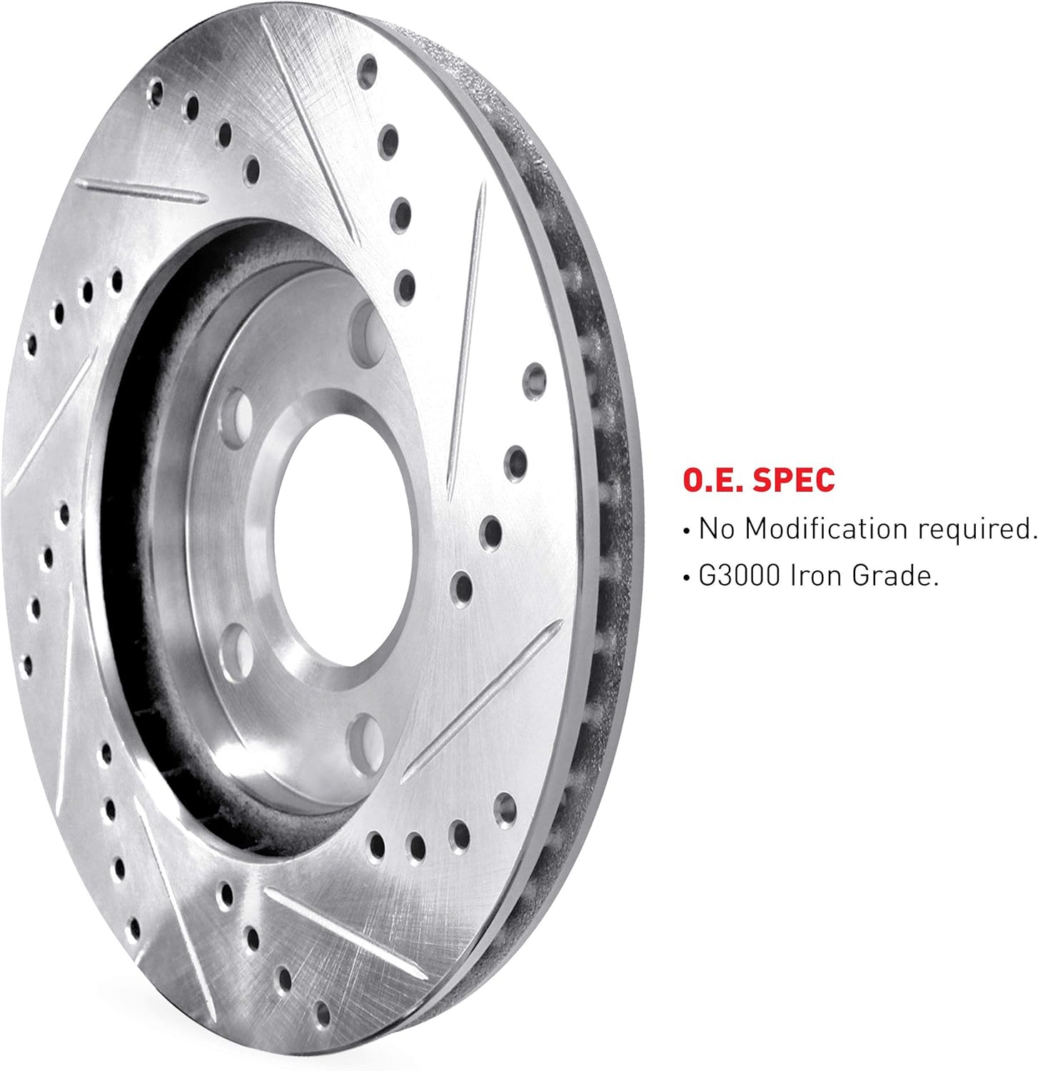 R1 Concepts Front Brake Rotors For 2012-2021 Tesla S, 2016-2021 Tesla X| Drilled Slotted Disc Brake Rotors| Brakes and Rotors