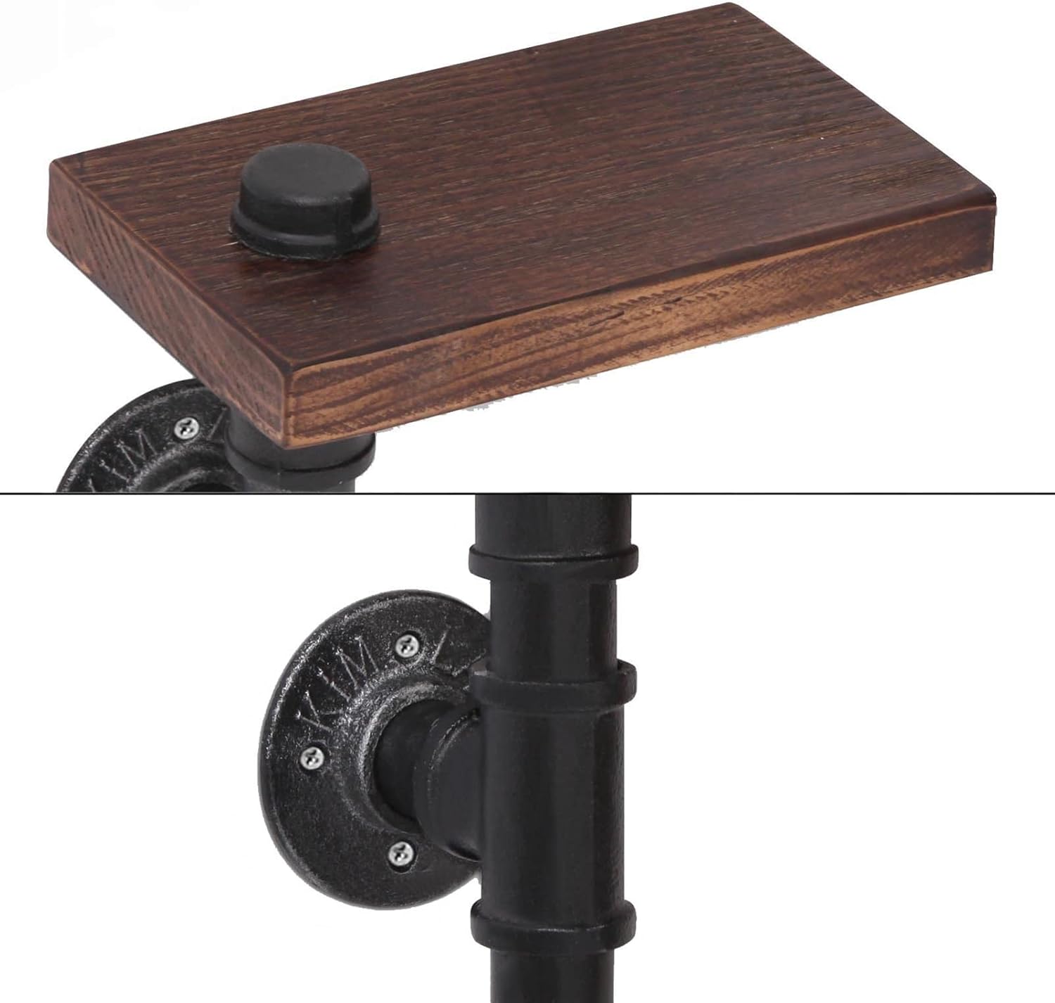 XLTFUC Industrial Pipe Shelves,Wall Mounted Metal Pipe Wood Shelf, Rustic Pipe Ladder Bookshelf Bookcase,DIY Open Pipe Shelving