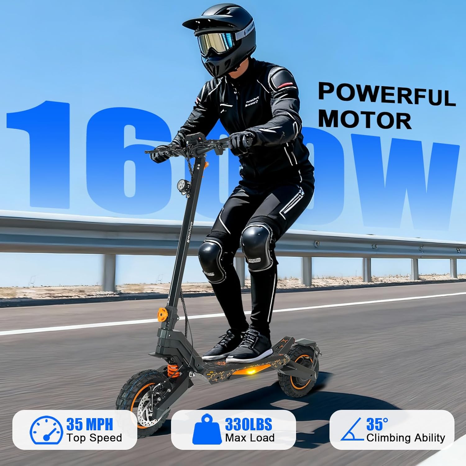 Fast Electric Scooter Adults, 1200W/5600W Off Road E Scooter, 35/50 Miles Long Range, 35/50 MPH Top Speed, 10/11
