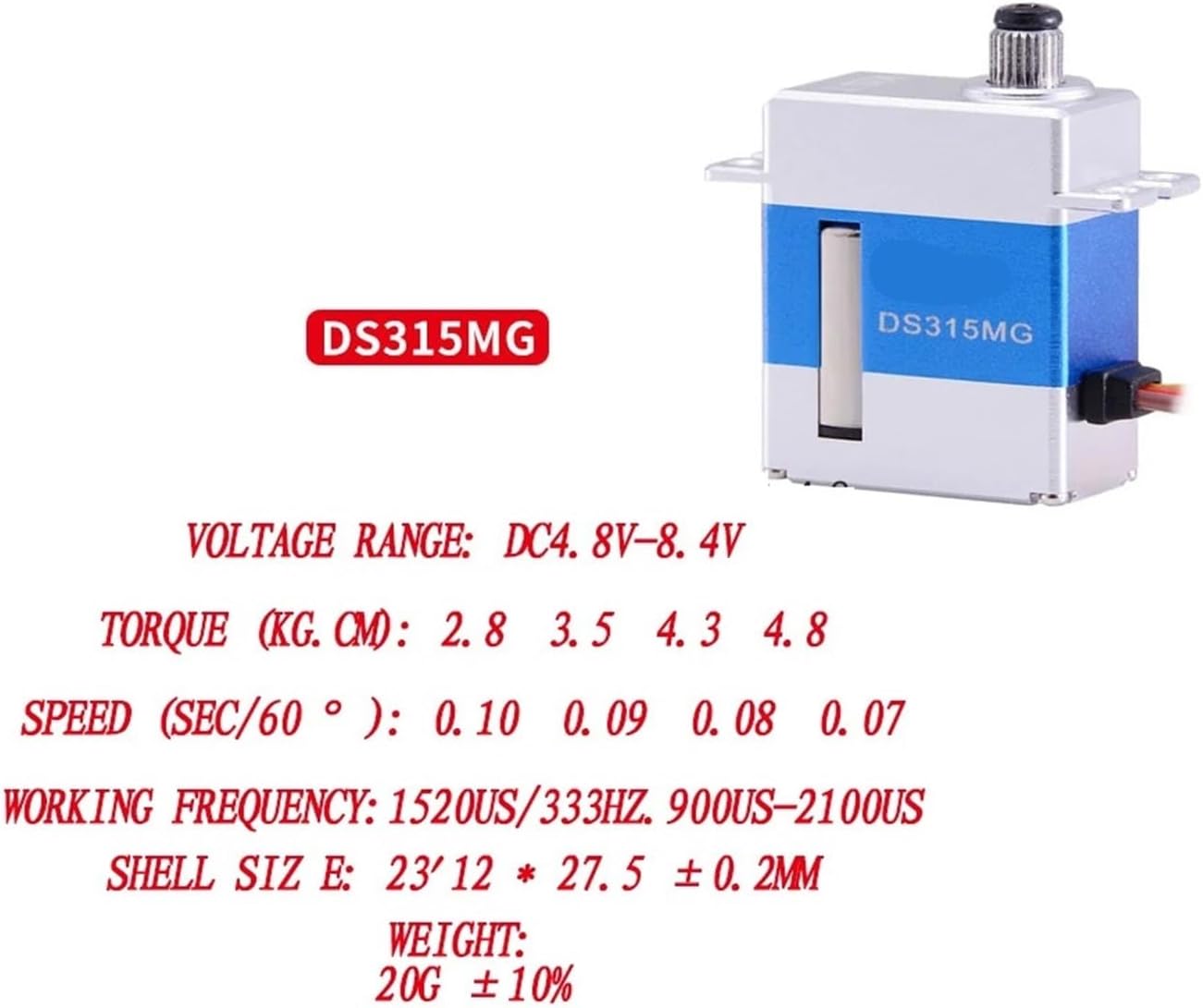 DS215MG DS315MG DS525MG DS589MG DS 725MG DS565X Slant Plate Tail Lock servo(DS725MG)