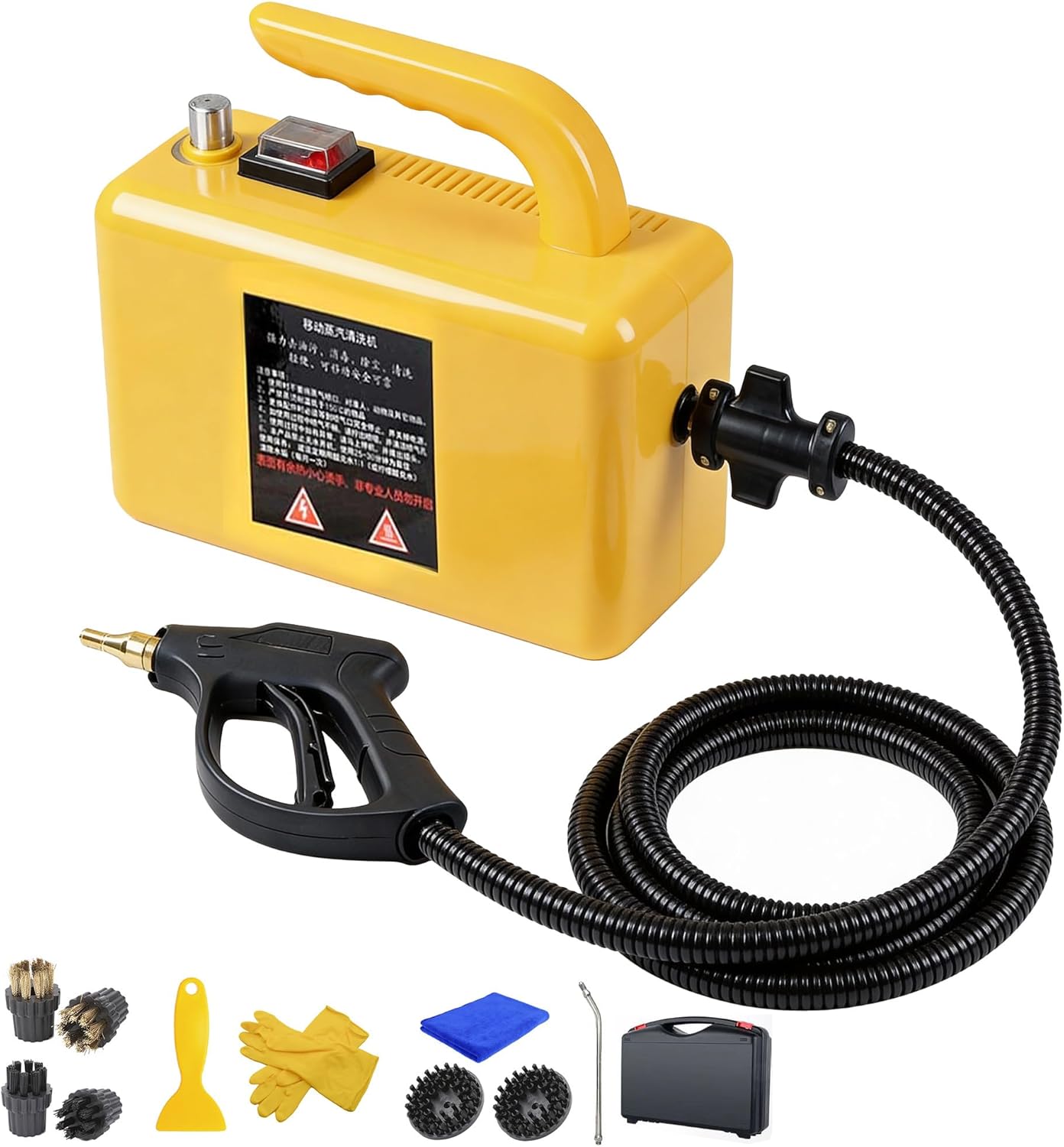 ZHDANB 2600W Portable steam Cleaner, Handheld steam Cleaner, Adjustable steam, 20s Quick Heat-Up, 6 Brush Heads & Toolboxes, steam Cleaner for Floor, for Kitchen,Car HandleControl-110V